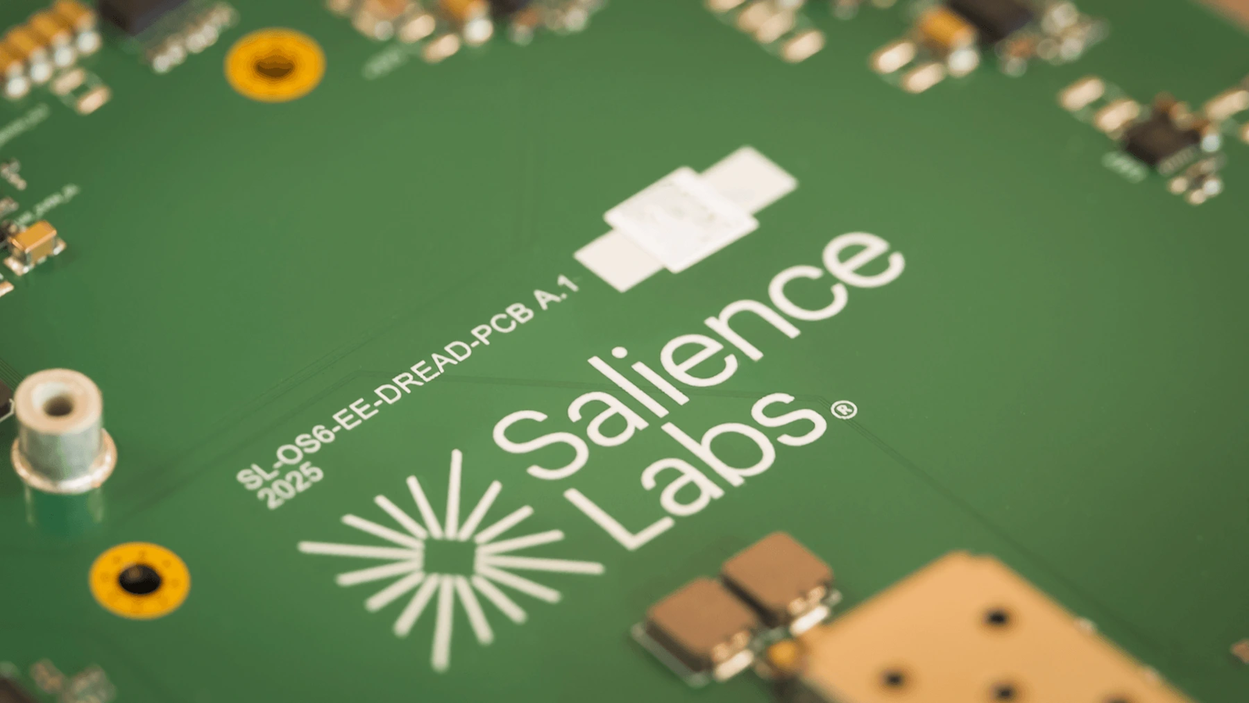Close-up of a Salience Labs-branded photonic networking board in the Tech.eu report, not a deployed AI data centre