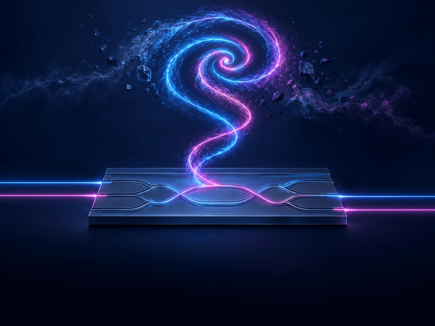 Editorial illustration: DeepTechTracker (AI-generated concept, not the experimental apparatus)