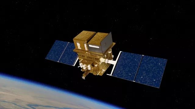 Artist view of TRISHNA satellite above Earth